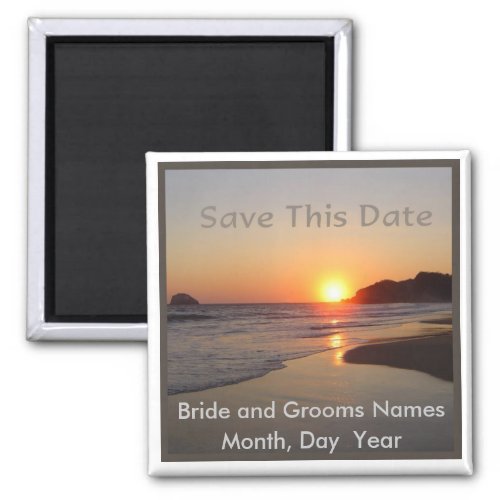 Save the Date _ Beach Sunset Magnet