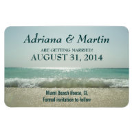 save the date beach waves magnets