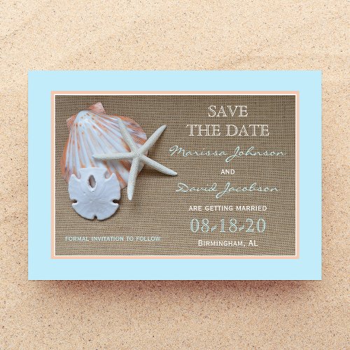 Save the Date Beach Wedding Invitation