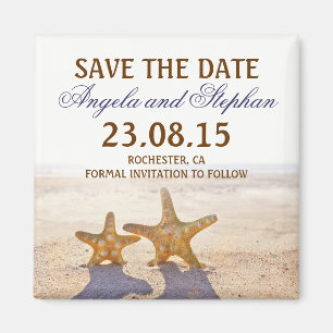 save the date beach wedding magnets