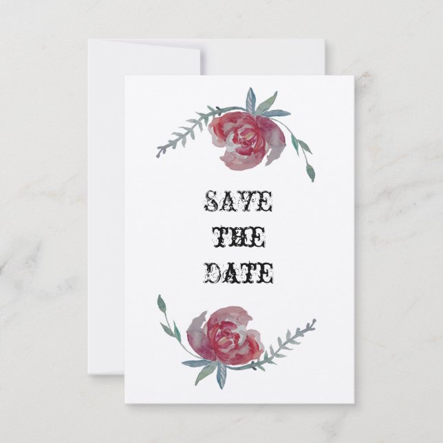 Save the Date,Beautiful Roses Card (Front)