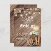 Save the Date Beautiful Rustic Wood Barrel (Front/Back)
