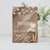 Save the Date Beautiful Rustic Wood Barrel (Standing Front)