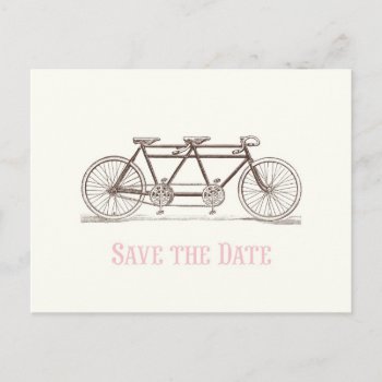 Save The Date Bicycle Built For Two Announcement Postcard by ericar70 at Zazzle