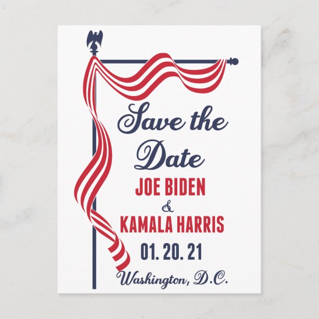 Save the Date Biden Harris Inauguration Postcard (Front)