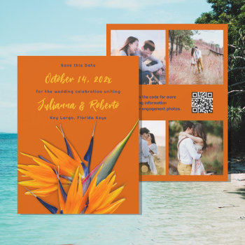 Save The Date Bird Of Paradise Multi Photo by sandpiperWedding at Zazzle
