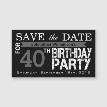 Save The Date Birthday Magnetic Card Reminders by theburlapfrog at Zazzle