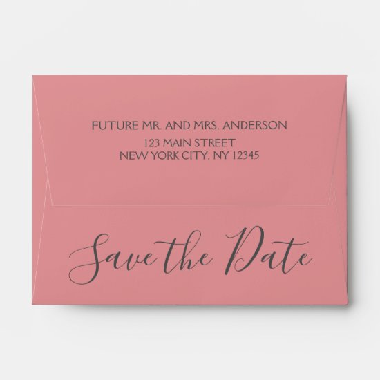 Save the Date Birthday Rose Gold Pink Glitter Envelope