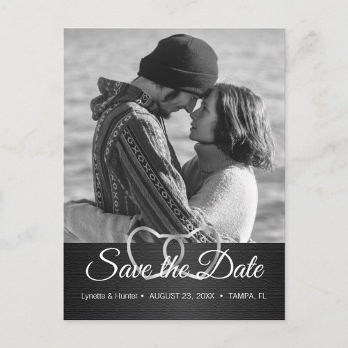 Save the Date _ Black and White _Diy Photo Postcard