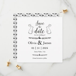 Save the Date Black and White Easter Wedding