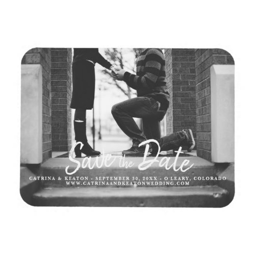 Save the Date Black and White Photo Print Template Magnet