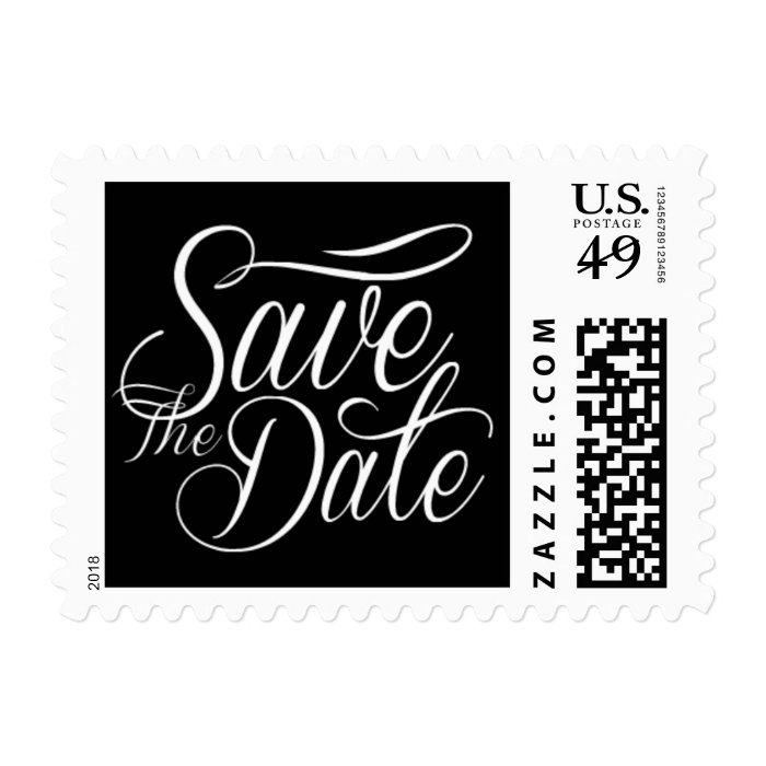 Save The Date Black And White Postage Zazzle