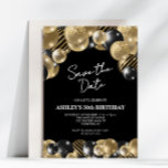 Save the Date Black Gold 50th Birthday Invitation<br><div class="desc">Create your own Save the Date Black Gold 50th Birthday Invitation! Personalize this design with your own text. You can further customize this design by selecting the "Edit Details" button if desired.</div>