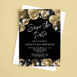 Save the Date Black Gold 50th Birthday Invitation<br><div class="desc">Create your own Save the Date Black Gold 50th Birthday Invitation! Personalize this design with your own text. You can further customize this design by selecting the "Edit Details" button if desired.  -p</div>