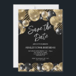 Save the Date Black Gold 70th Birthday Invitation<br><div class="desc">Create your own Save the Date Black Gold 70th Birthday Invitation! Personalize this design with your own text. You can further customize this design by selecting the "Edit Details" button if desired.  -p</div>