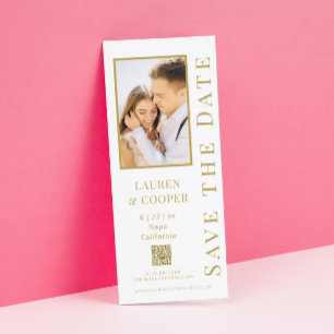 Save The Date Black Gold QR Code Modern Wedding