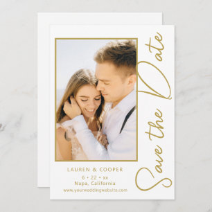 Save The Date Black Gold Stylish Modern Wedding