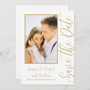 Save The Date Black Gold Stylish Modern Wedding