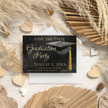 Save The Date Black Graduation Party Invitation by CustomInvites at Zazzle