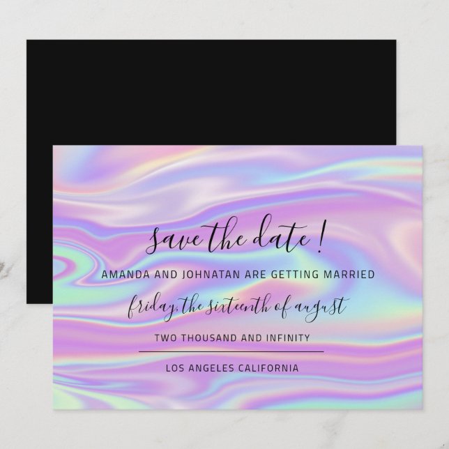Save The Date Black Holograph (Front/Back)