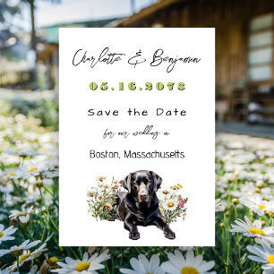 Save the Date Black Lab Wedding Announcement
