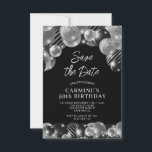 Save the Date Black Silver 50th Birthday Invitation<br><div class="desc">Create your own Save the Date Black Silver 50th Birthday Invitation! Personalize this design with your own text. You can further customize this design by selecting the "Edit Details" button if desired.</div>