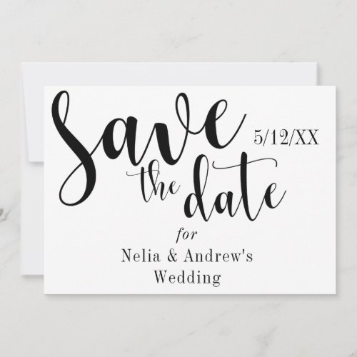 Save the Date Black Typography Modern Font Save The Date