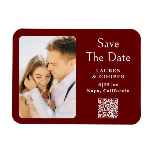Save The Date Black White Stylish Modern Wedding Magnet