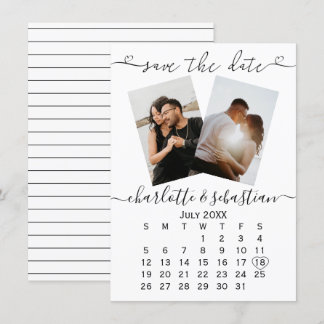 Save The Date Black White Wedding Personalized