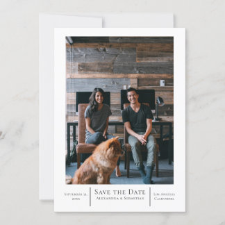 Save The Date Black White Wedding Personalized