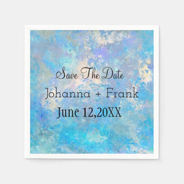 Save The Date | Blue Napkins (Front)