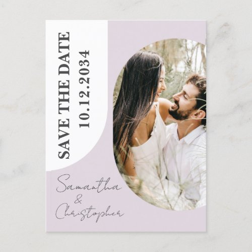 Save the Date Blush Pink Arch with Photo Announcement Postcard