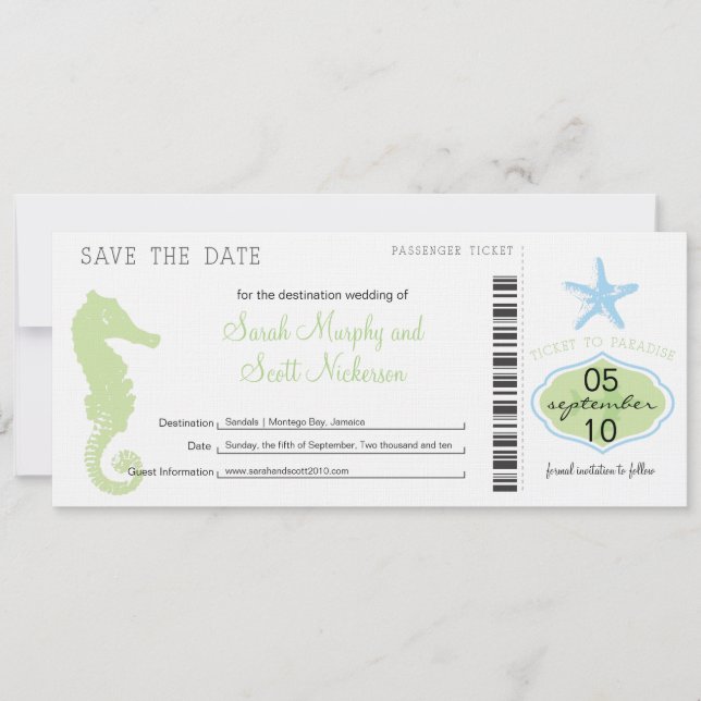 Save the Date Boarding Pass (Front)
