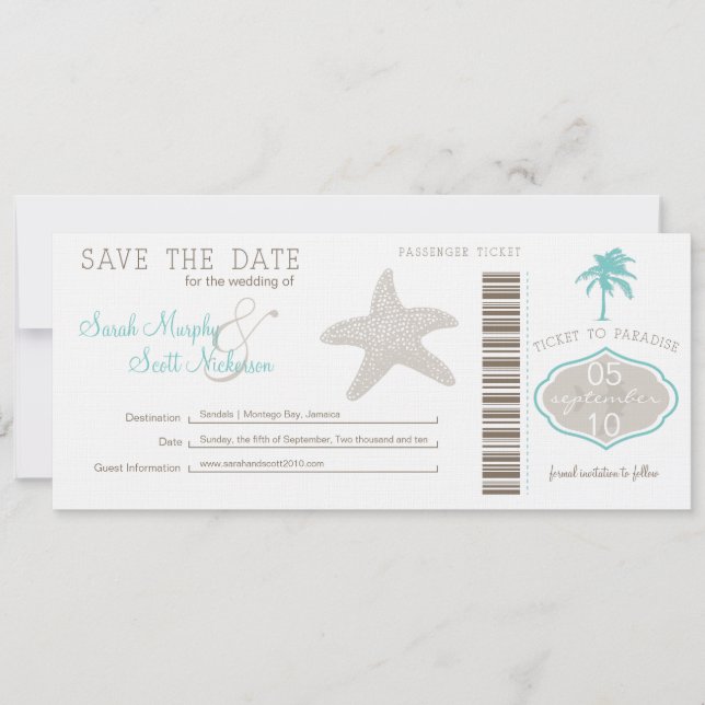Save the Date Boarding Pass (Front)