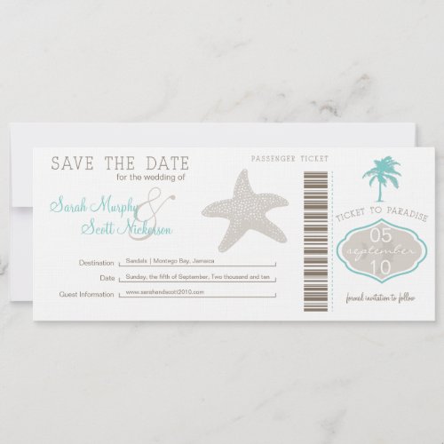 Save the Date Boarding Pass