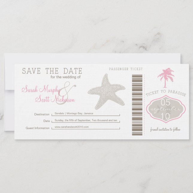 Save the Date Boarding Pass (Front)