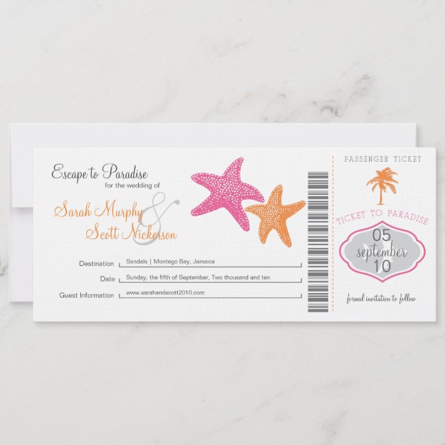 Save the Date Boarding Pass (Front)