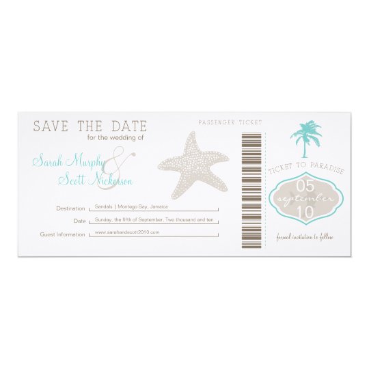 Save the Date Boarding Pass Card