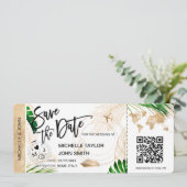Save the Date Boarding Pass Map Cruise QR Code Invitation | Zazzle