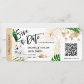 Save the Date Boarding Pass Map Cruise QR Code Invitation | Zazzle