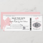 Save the Date Boarding Pass to Hawaii (Front/Back)