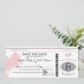 Save the Date Boarding Pass to Hawaii (Standing Front)