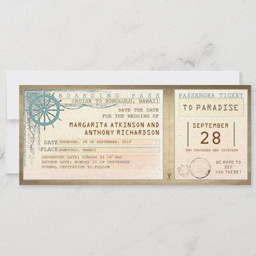 save the date boarding pass_vintage tickets