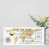 Save the Date Boarding Pass World Map (Standing Front)