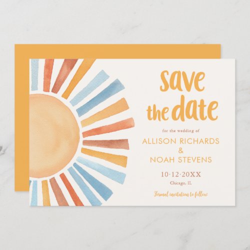 Save the Date boho bohemian sunshine sun Invitation