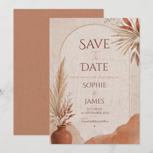 Save the date boho terracota