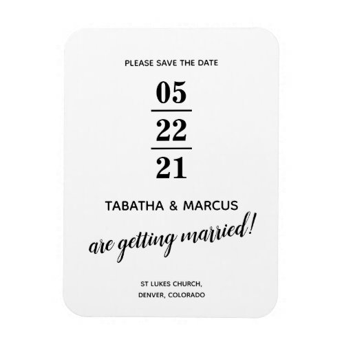 save the date bold number block chic stylish magnet
