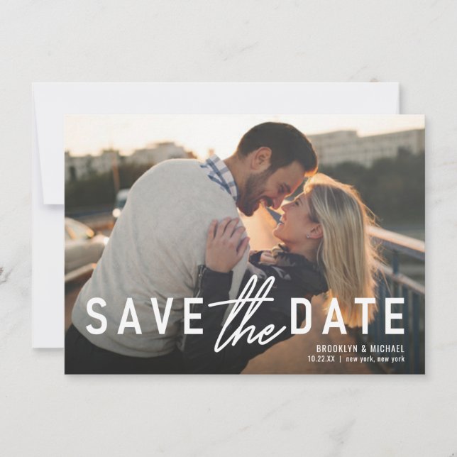 Save the Date Bold Statement Wedding Announcement (Front)