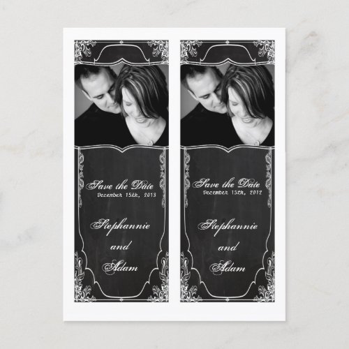 Save the Date Book Mark Favors Modern Chalkboard Announcement Postcard