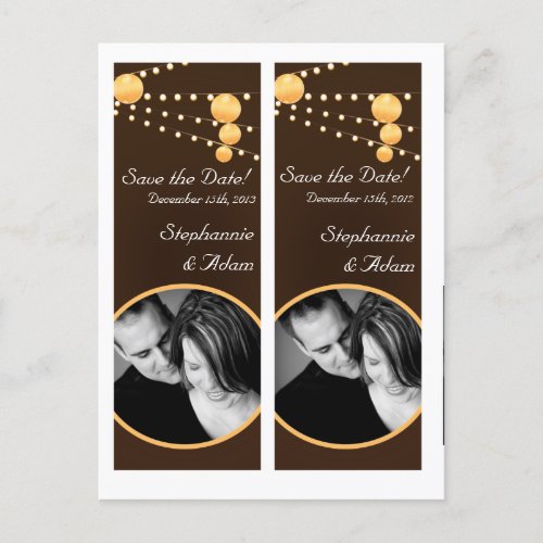 Save the Date Book Mark Favors Paper Lanterns Brow Announcement Postcard